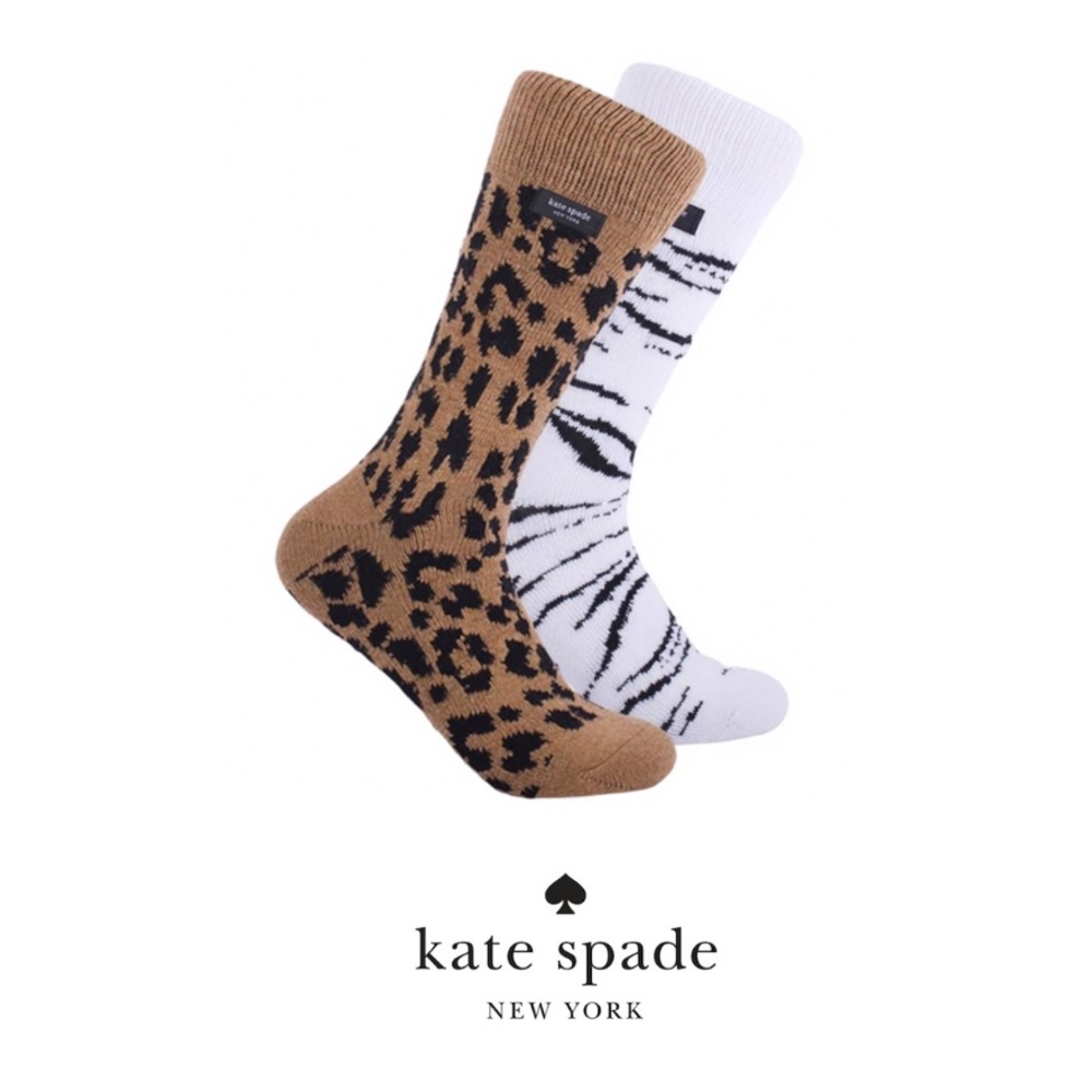 Kate Spade New York Animal Pattern Socks- 2 Pack